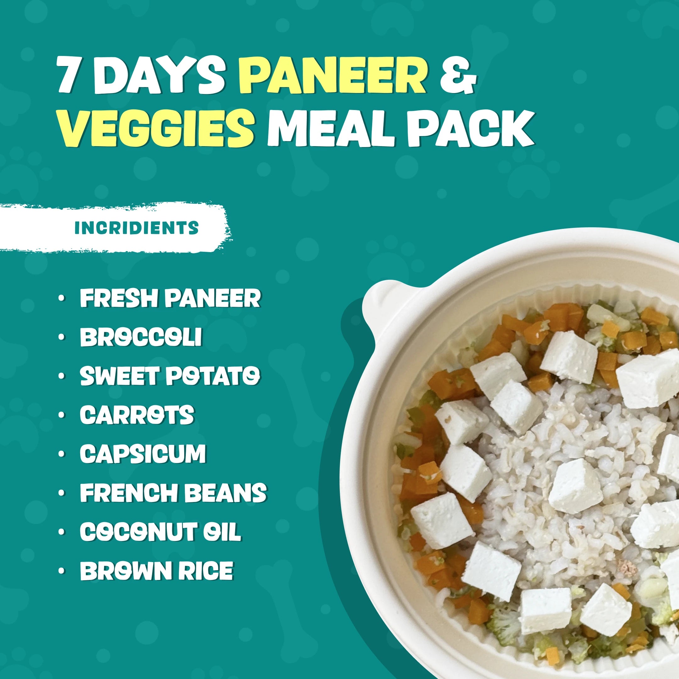 7 Days Paneer and Veggies Meal Pack